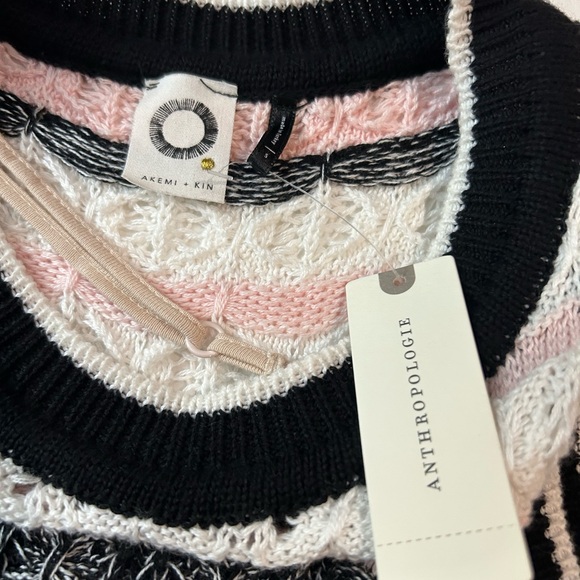 NWT ANTHROPOLOGIE AKEMI + KIN April Crochet Dress Sweater‎ Stripe S - Picture 10 of 16